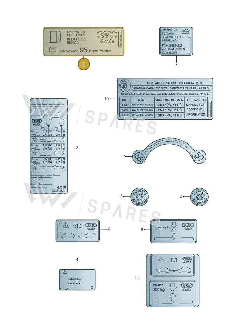 8J0010508S — Audi TTS Coupe 2.0 (2010-2014) diagram 620010200, position 1