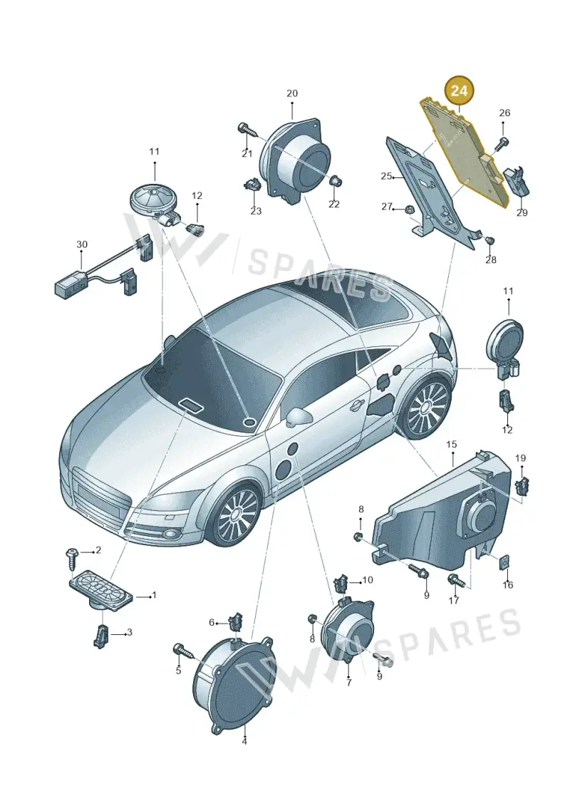 8J0035223F — Audi TTS Coupe 2.0 (2010-2014) diagram 609035350, position 24