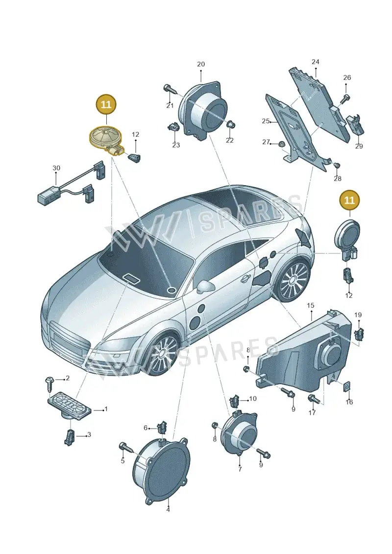 8J0035399A — Audi TTS Coupe 2.0 (2010-2014) diagram 609035350, position 11