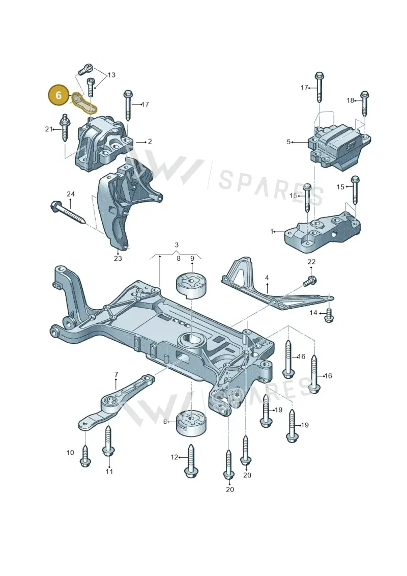 8J0199588 — Audi TTS Coupe 2.0 (2010-2014) diagram 707199250, position 6