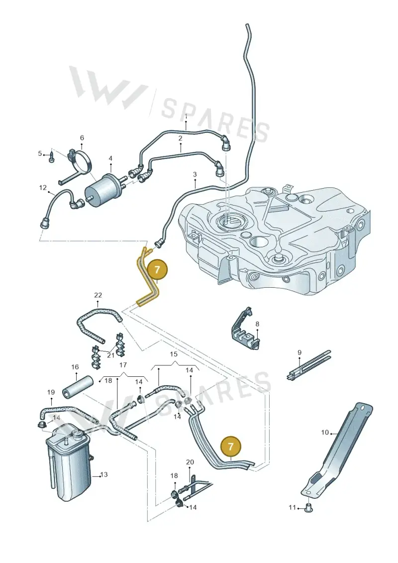 8J0201544AS — Audi TTS Coupe 2.0 (2010-2014) diagram 609201300, position 7