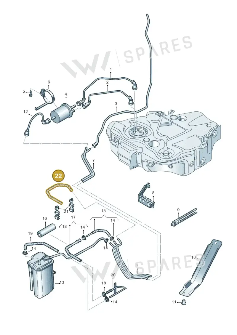 8J0201935P — Audi TTS Coupe 2.0 (2010-2014) diagram 609201300, position 22