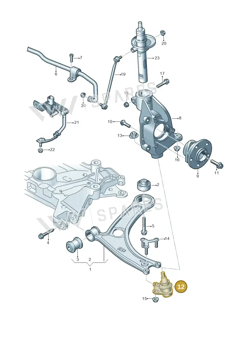 8J0407366 — Audi TTRS Coupe (2016-2023) diagram 850407000, position 12