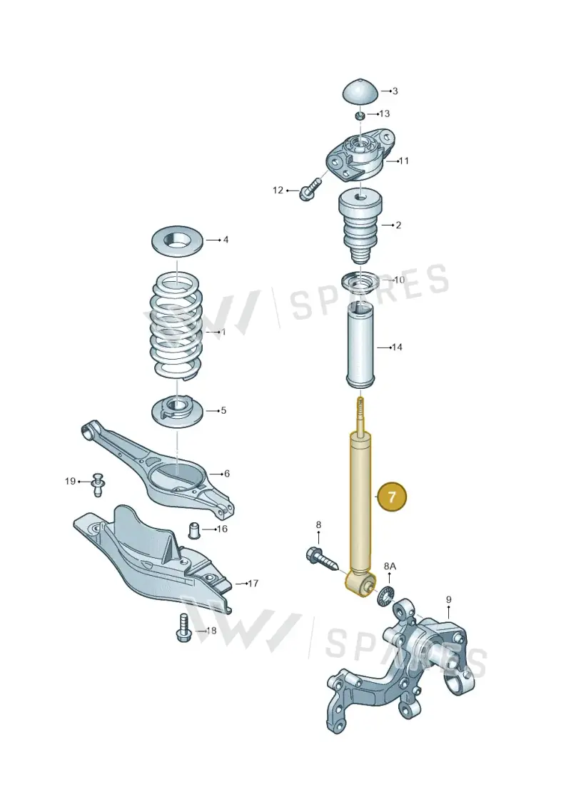 8J0513029F — Audi TTS Coupe 2.0 (2010-2014) diagram 409511000, position 7