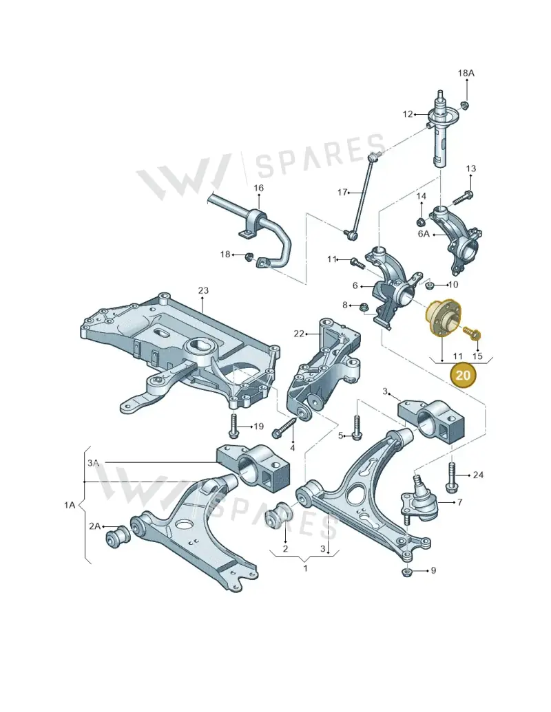 8J0598625 — Audi A3/S3/Sportb./qu. 08 (2007-) diagram 409407000, position 20