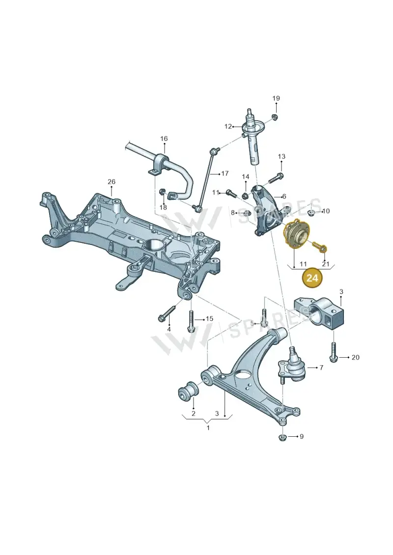 8J0598625 — Audi TT Coupe/Roadster 08> (2007-) diagram 460407000, position 24