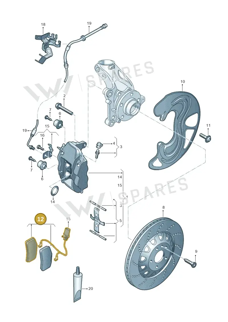 8J0698151K — Audi RS3 Sportback (2011-2012) diagram 676615510, position 12