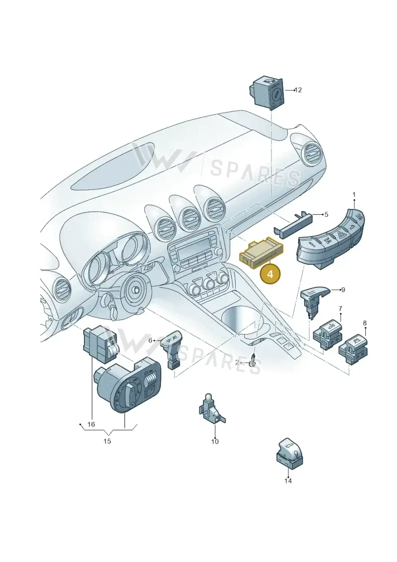 8J0919234B5PR — Audi TTS Coupe 2.0 (2010-2014) diagram 609941500, position 4