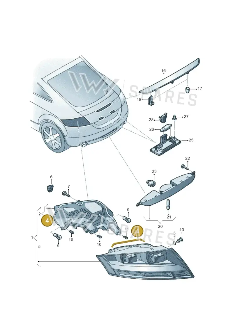 8J0945191 — Audi TTS Coupe 2.0 (2010-2014) diagram 609945000, position 4
