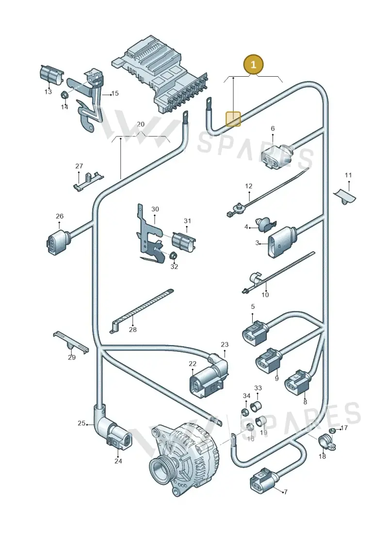 8J0971349C — Audi TT Coupe/Roadster 08> (2007-) diagram 609972000, position 1
