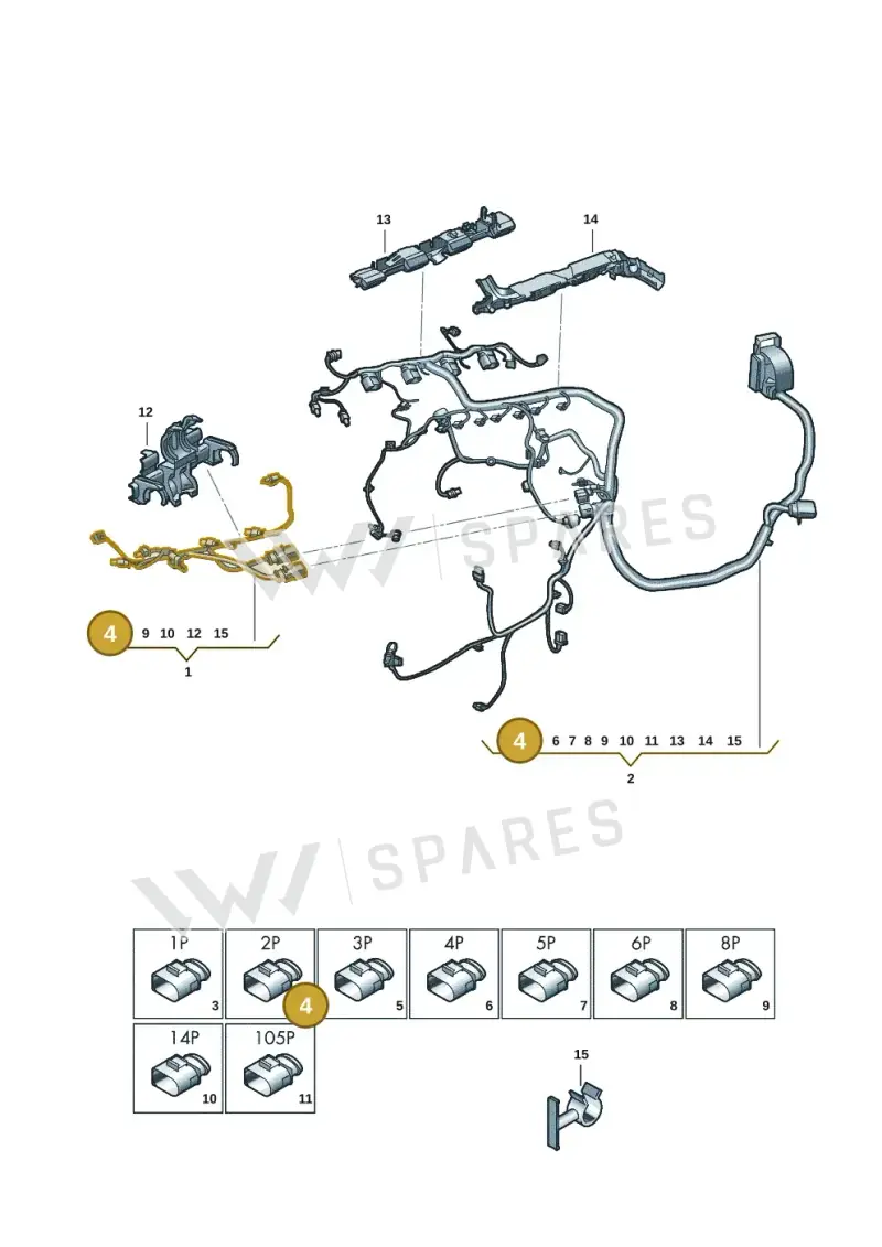 8J0971921 — Audi A3 Sportback (2019-2021) diagram 596971266, position 4