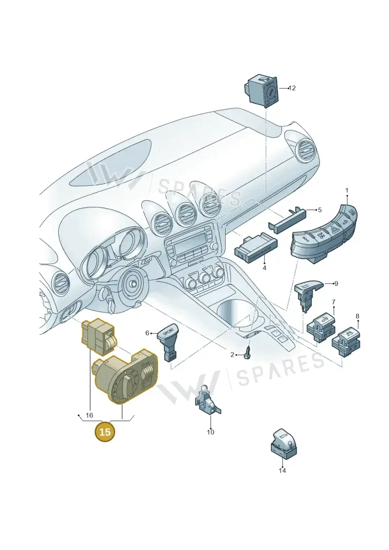 8J1941531AD5PR — Audi TTS Coupe 2.0 (2010-2014) diagram 609941500, position 15