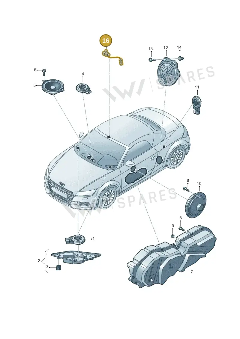 8J2035711E — Audi TTRS Coupe (2016-2023) diagram 850035360, position 16