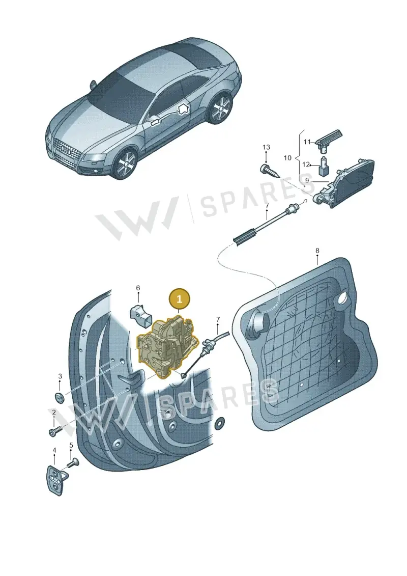 8J2837015A — Audi A5 Cabrio 2.0 (2008-2012) diagram 620837300, position 1