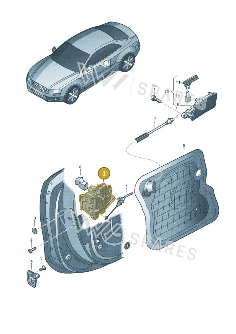 8J2837015B — Audi A5 Cabrio 2.0 (2008-2012) diagram 620837300, position 1