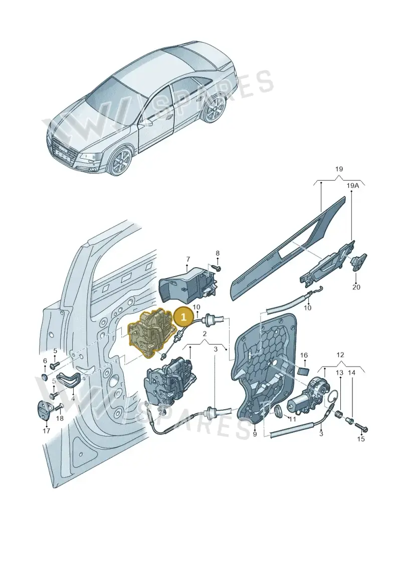 8J2837016F — Audi A8L qu. 3.0 TDI (2013-2018) diagram 696837300, position 1