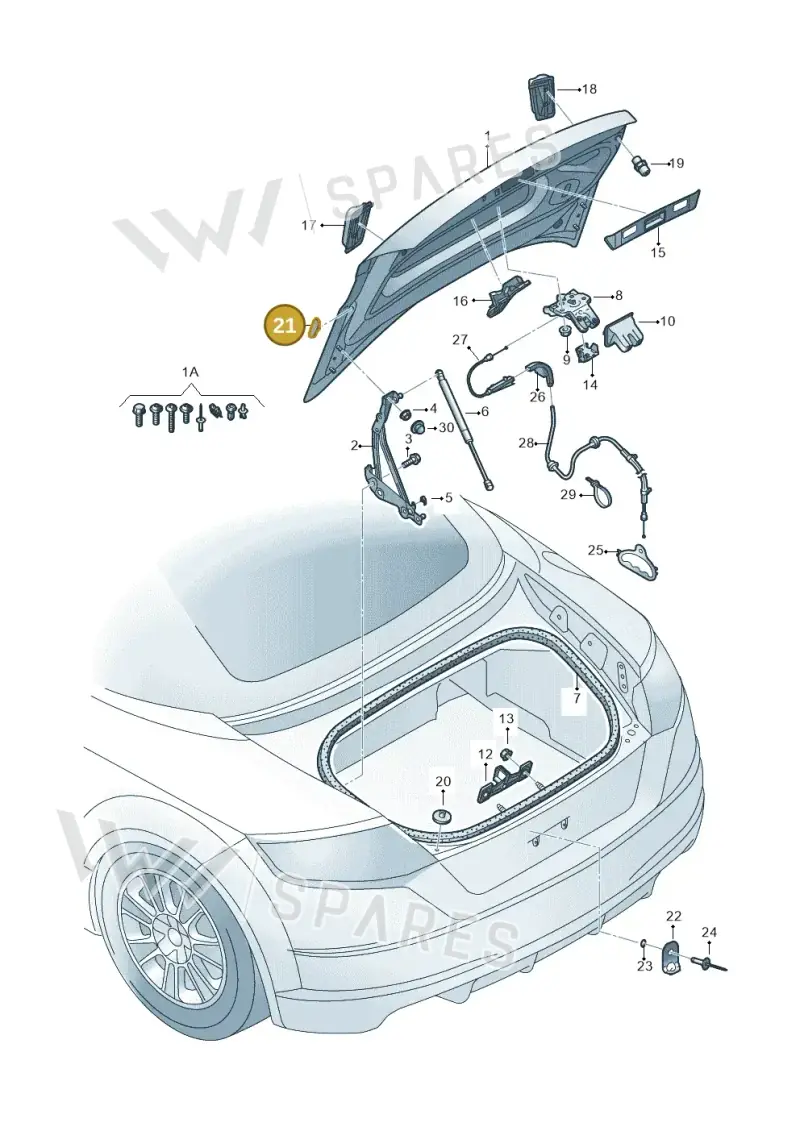 8J7827373 — Audi TTS Coupe 2.0 (2014-2023) diagram 850827100, position 21