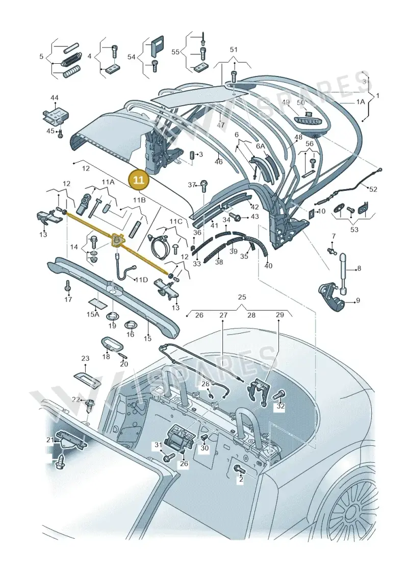 8J7871401B — Audi TTS Coupe 2.0 (2010-2014) diagram 609871100, position 11