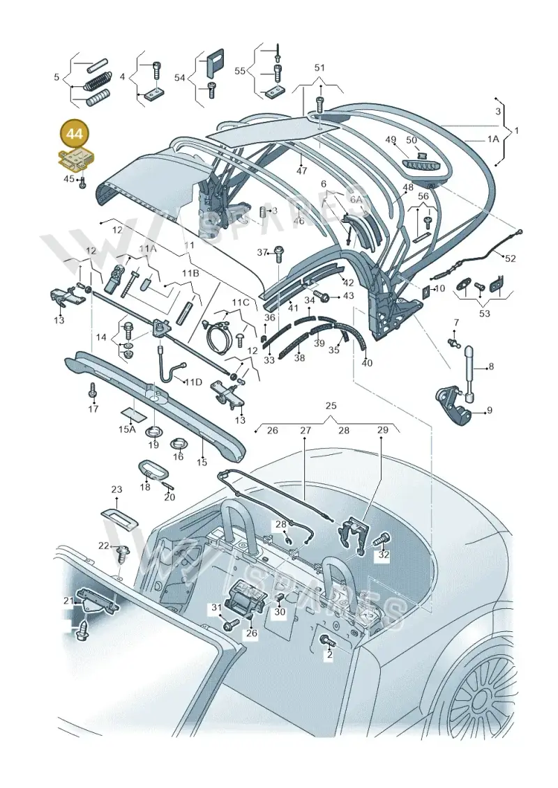 8J7871500A — Audi TTS Coupe 2.0 (2010-2014) diagram 609871100, position 44