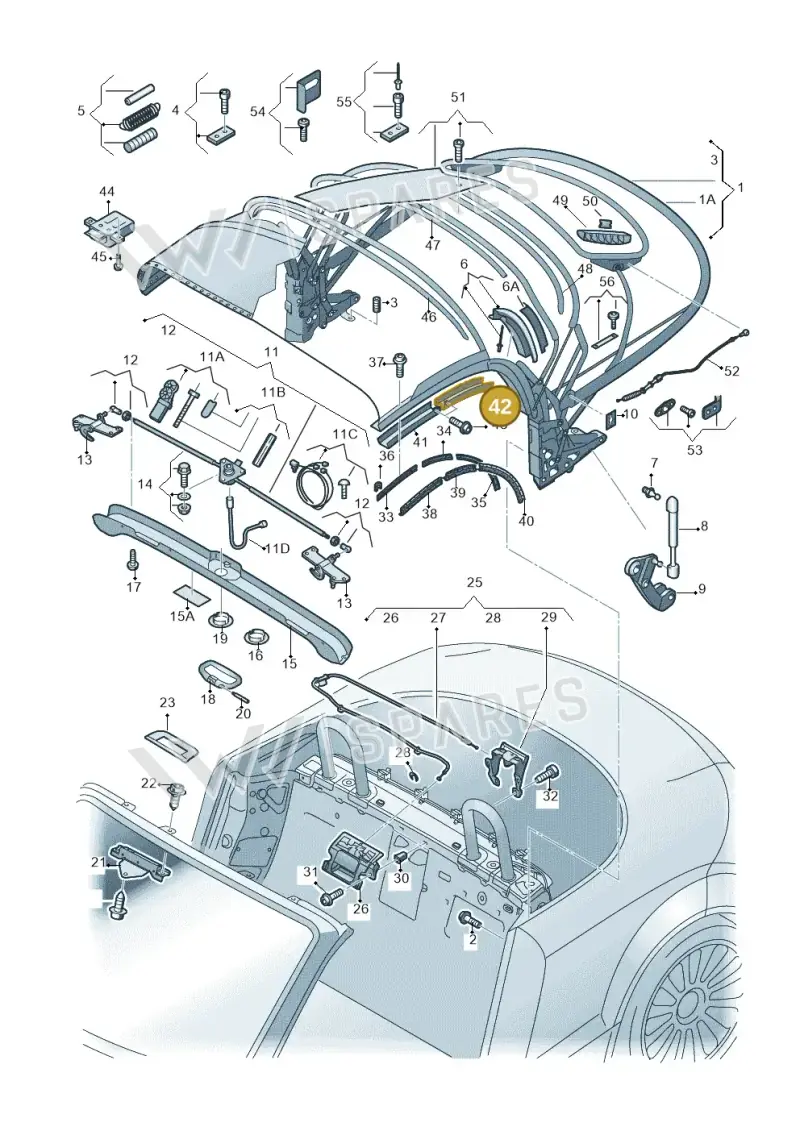 8J7898406A — Audi TTS Coupe 2.0 (2010-2014) diagram 609871100, position 42