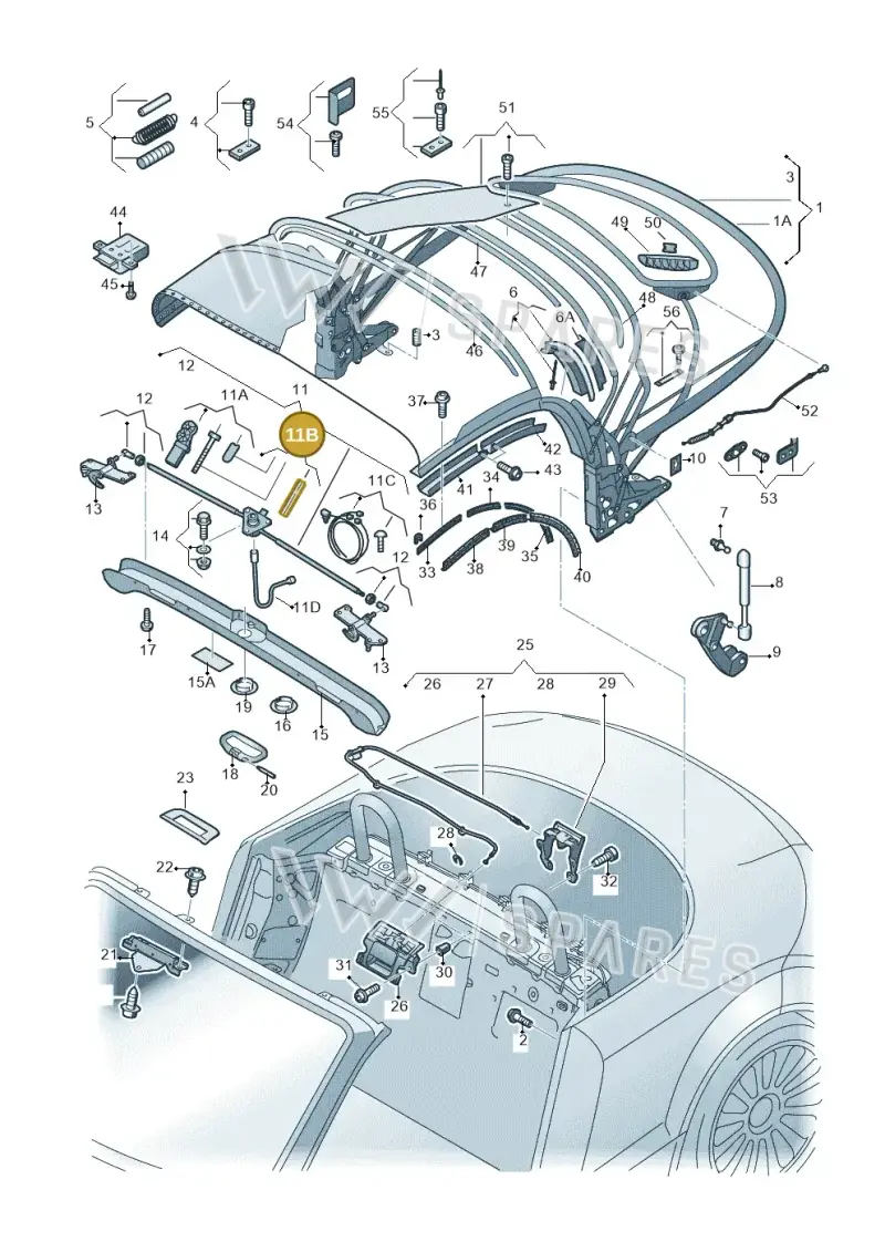 8J7898410C — Audi TTS Coupe 2.0 (2010-2014) diagram 609871100, position 11B