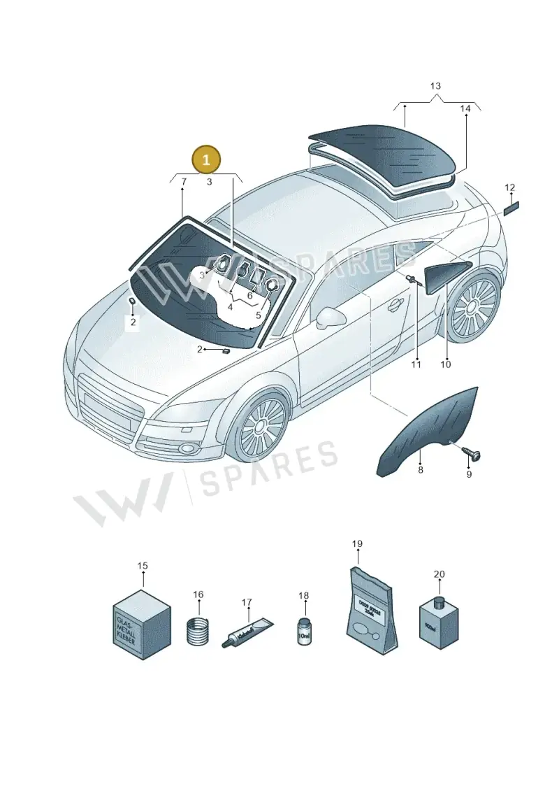 8J8845099ENVB — Audi TTS Coupe 2.0 (2010-2014) diagram 609845000, position 1