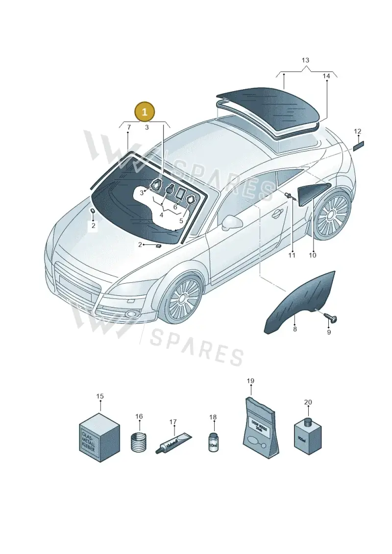 8J8845099JNVB — Audi TTS Coupe 2.0 (2010-2014) diagram 609845000, position 1