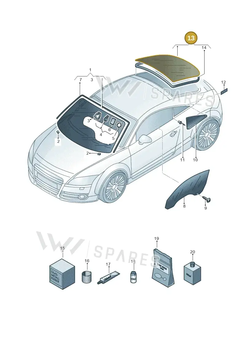 8J8845501GNVB — Audi TTS Coupe 2.0 (2010-2014) diagram 609845000, position 13