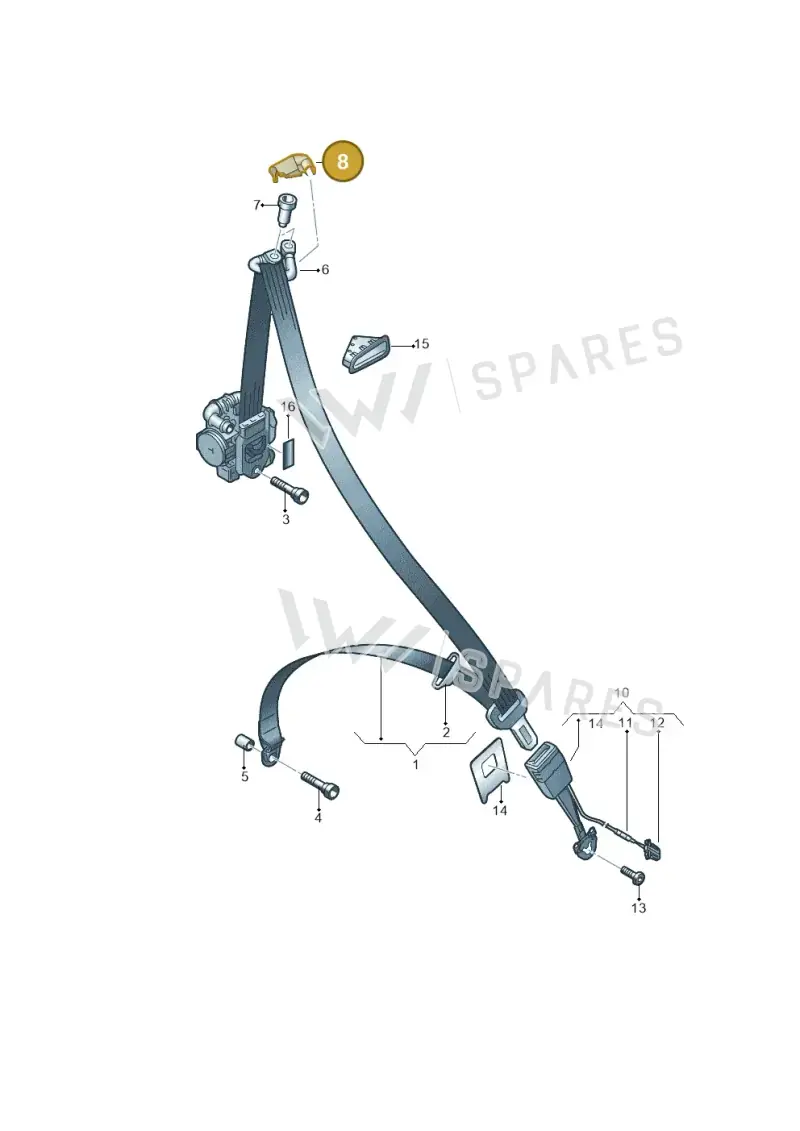 8J88577954PK — Audi TTRS Coupe (2016-2023) diagram 850857600, position 8
