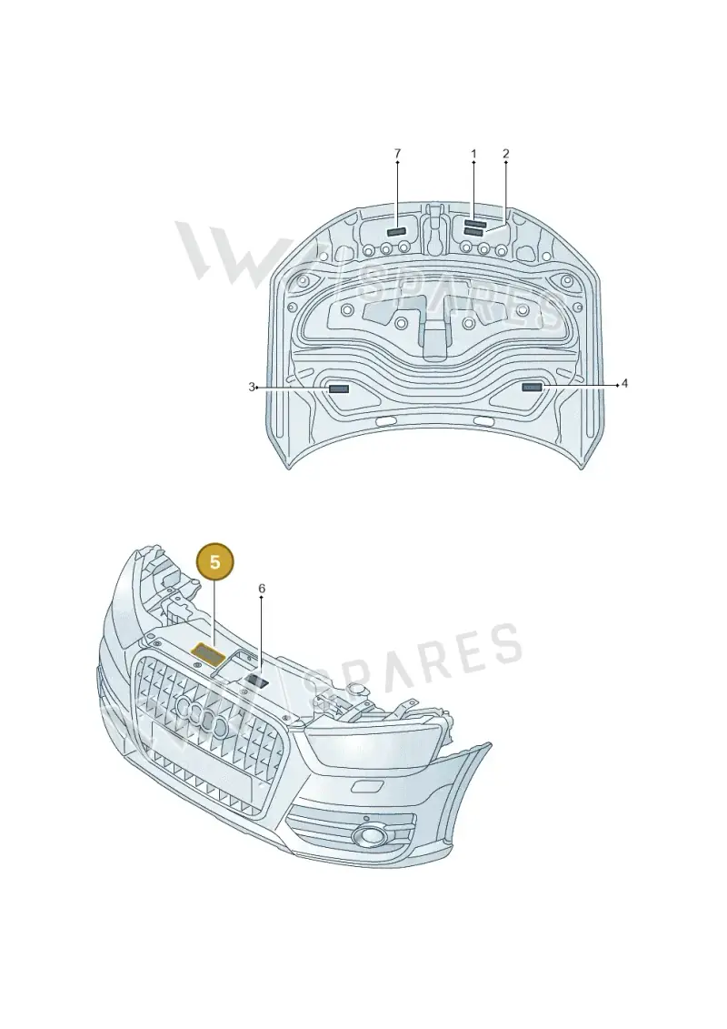 8K0010520 — Audi A7 Sportback (2014-2018) diagram 788010100, position 5
