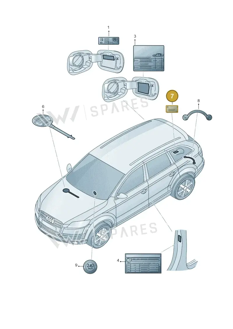 8K0010539 — Audi Q7 qu. 3.0 TDI (2009-2015) diagram 493010200, position 7