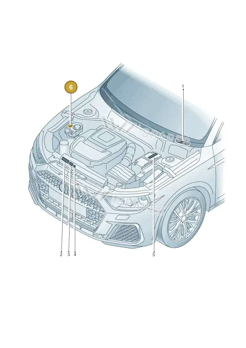 8K0010571 — Audi A1 sportback 1.0 (2018-) diagram 592010100, position 6
