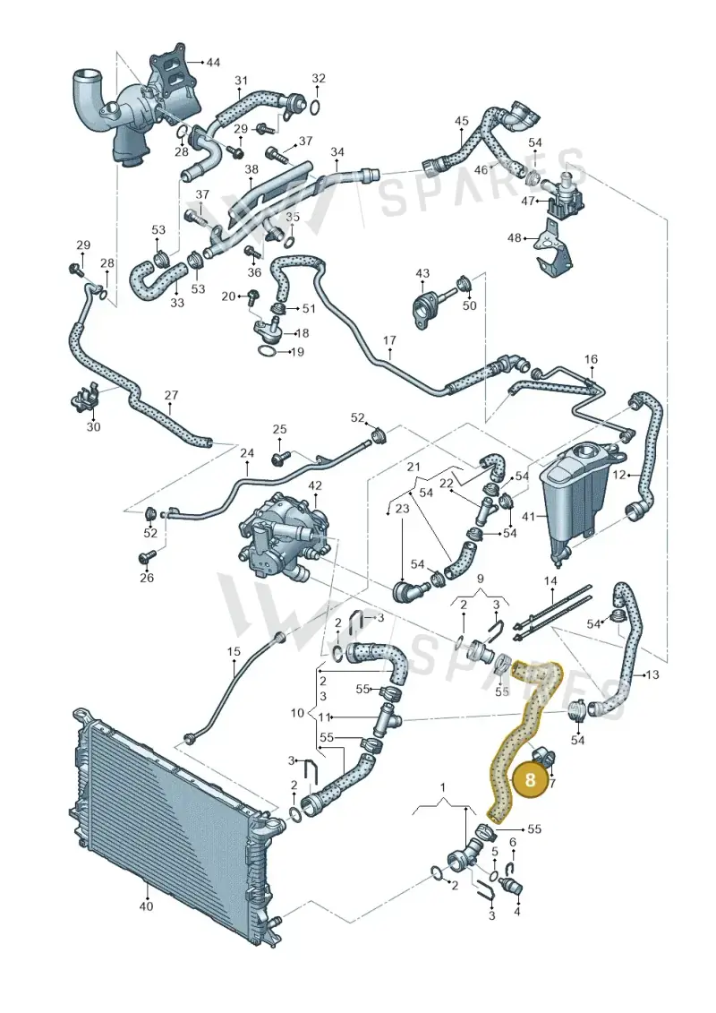 8K0121055AE — Audi A5 Sportback (2011-2017) diagram 724121200, position 8