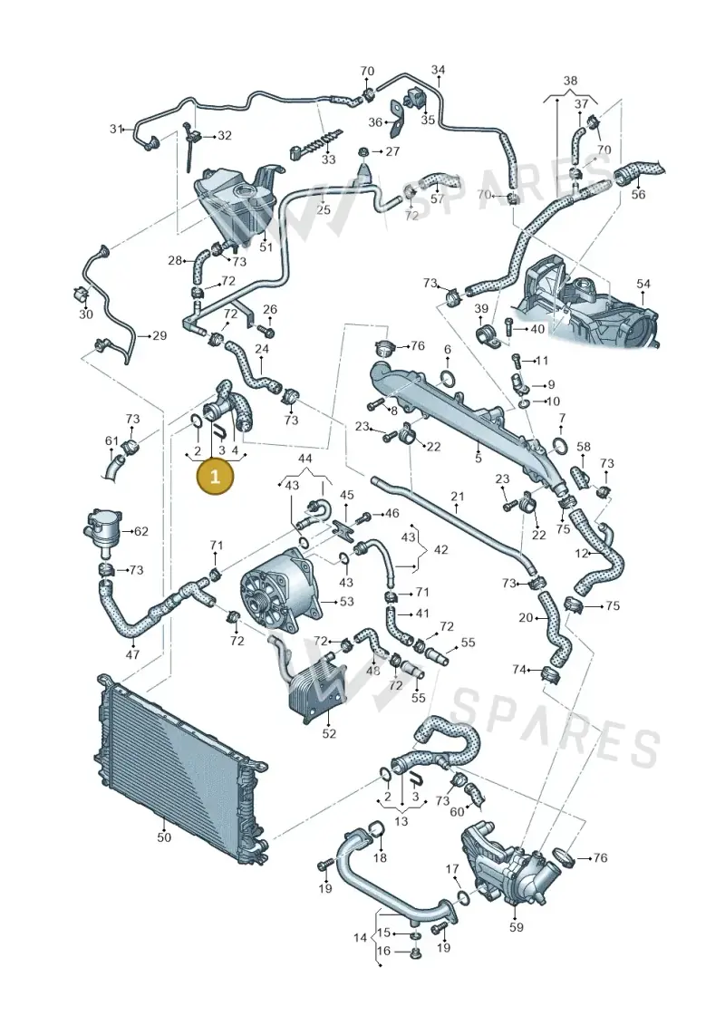 8K0121101T — Audi RS4 Av. qu. 4.2 (2012-2015) diagram 695121300, position 1