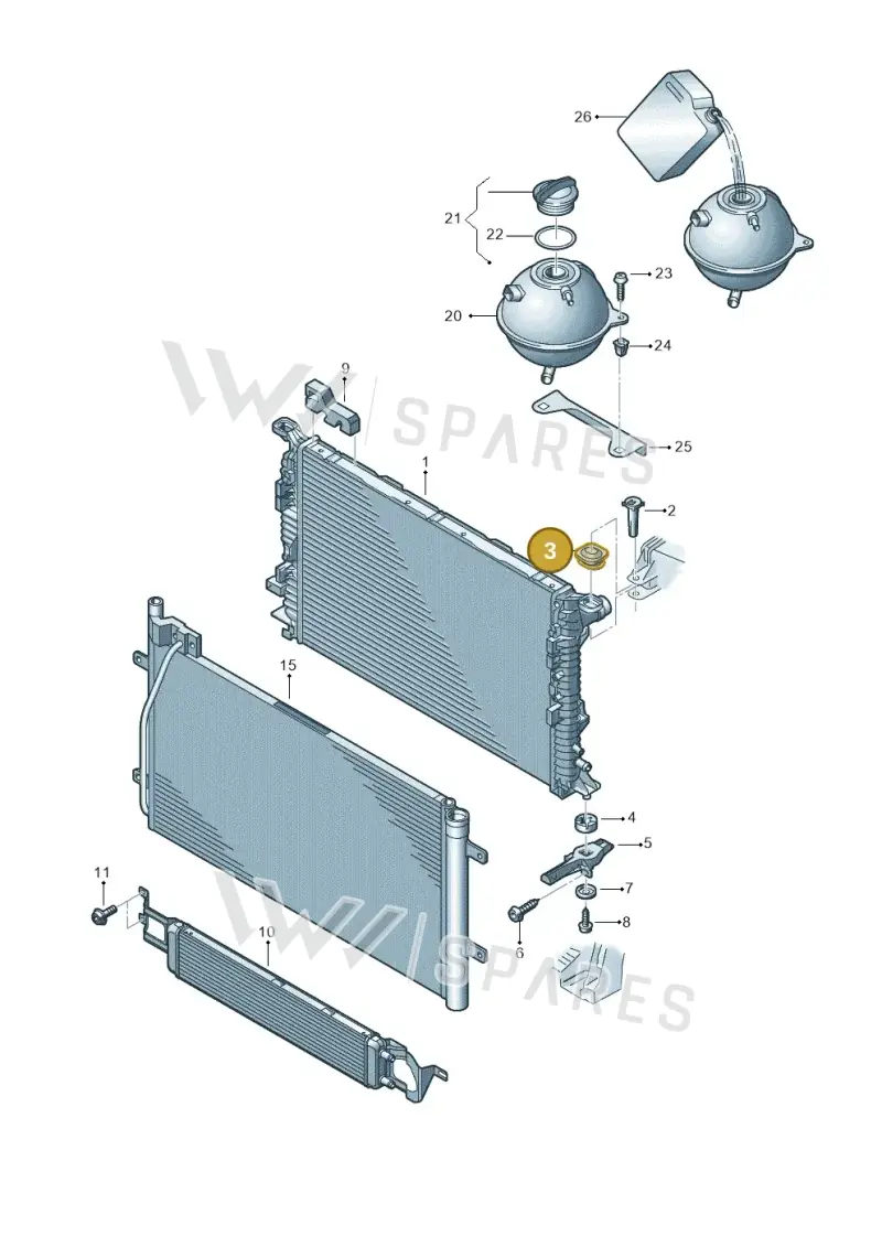 8K0121275C — Audi RSQ3 qu. 2.5 (2013-2018) diagram 764121700, position 3