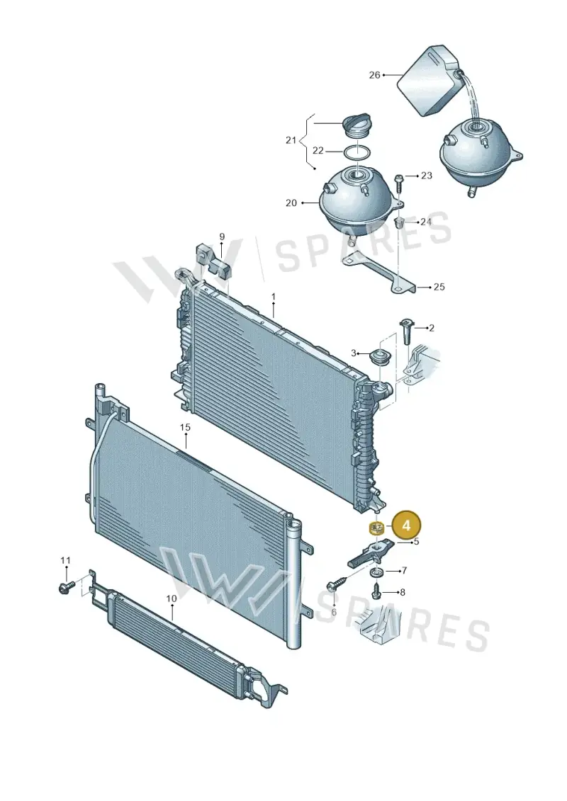 8K0121276A — Audi RSQ3 qu. 2.5 (2013-2018) diagram 764121700, position 4