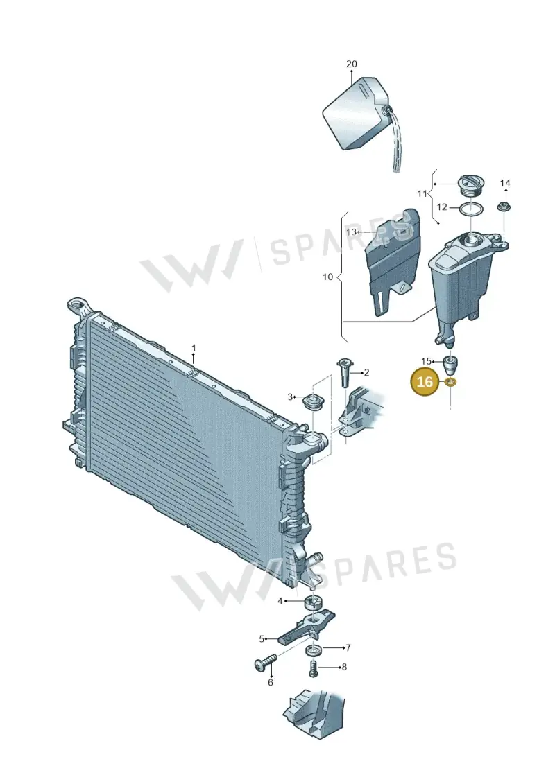 8K0129697 — Audi Q5 qu. 2.0 TDI (2012-2017) diagram 620121700, position 16