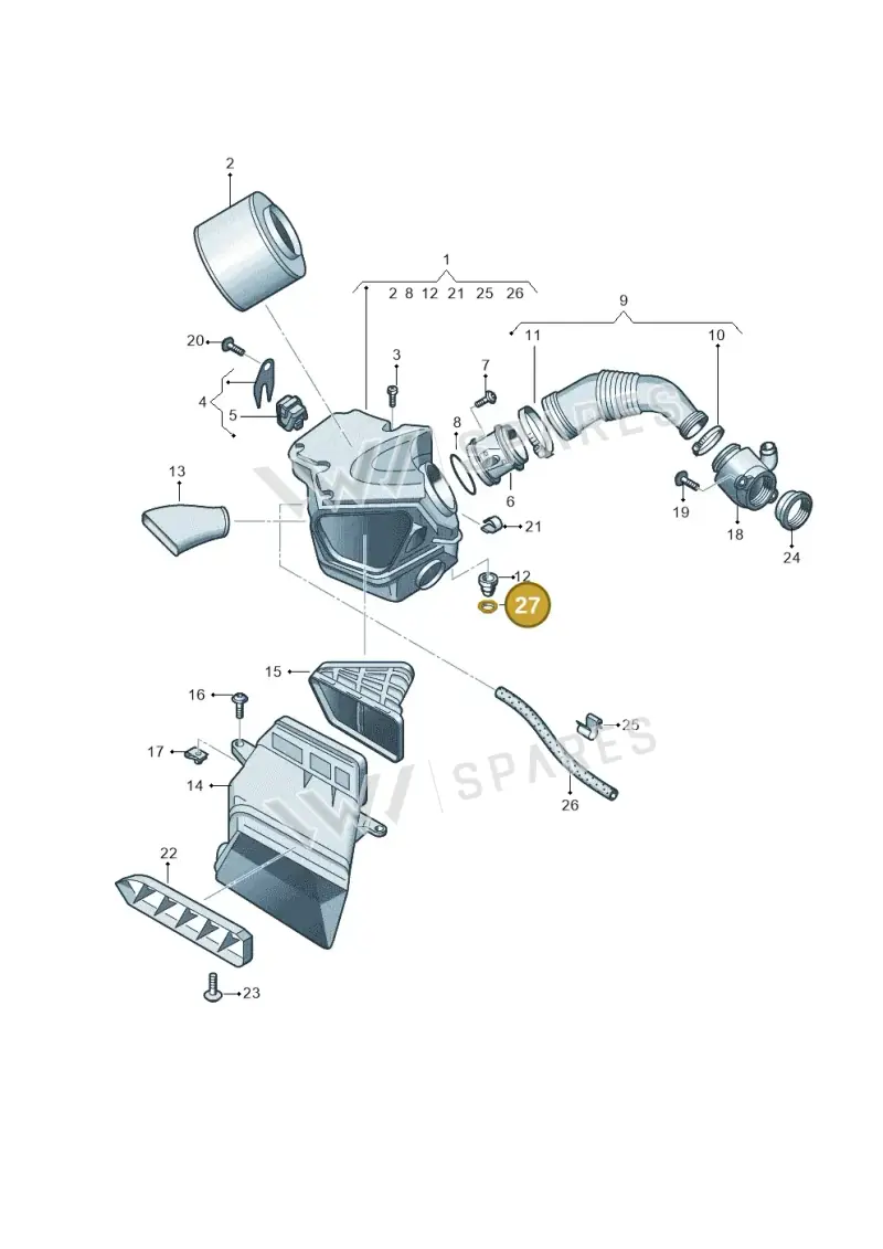 8K0129697 — Audi A4 Av. Allroad (2008-2016) diagram 620129350, position 27