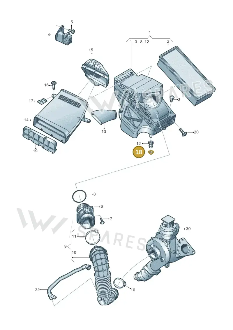 8K0129697 — Audi Q5 qu. 2.0 TDI (2012-2017) diagram 647129300, position 18