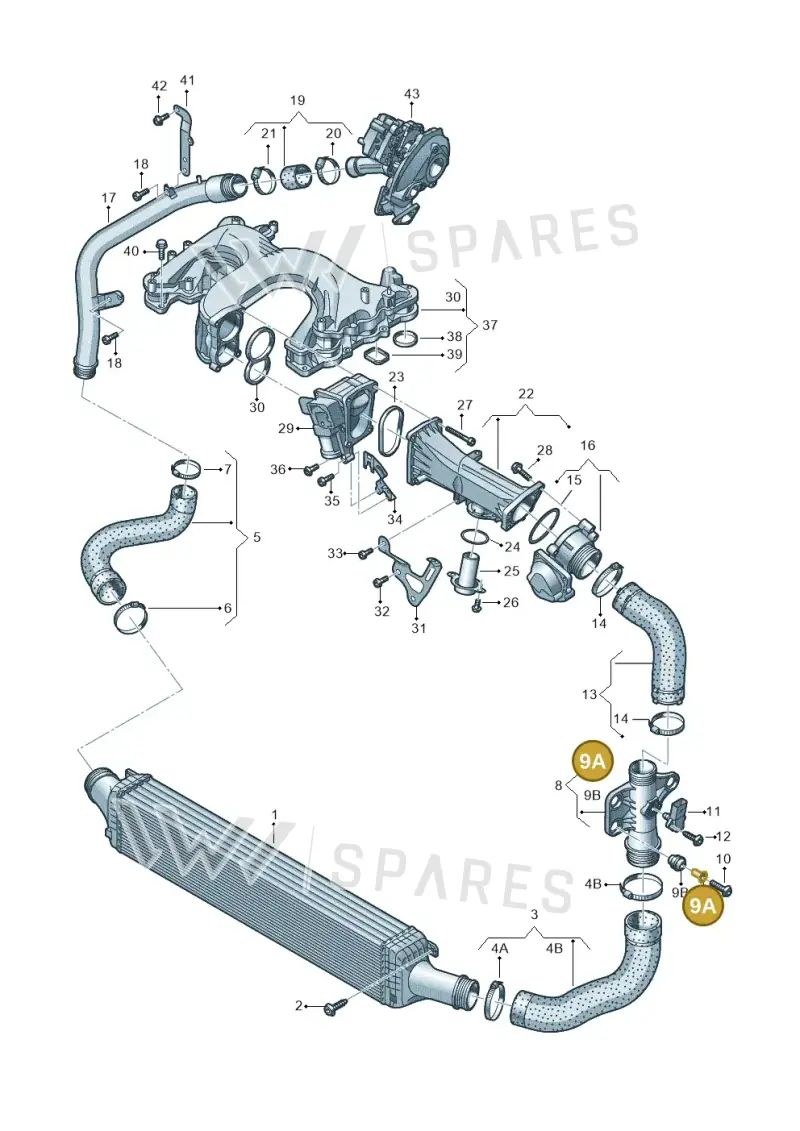 8K0129734E — Audi Q5 qu. 2.0 TDI (2012-2017) diagram 711145480, position 9A