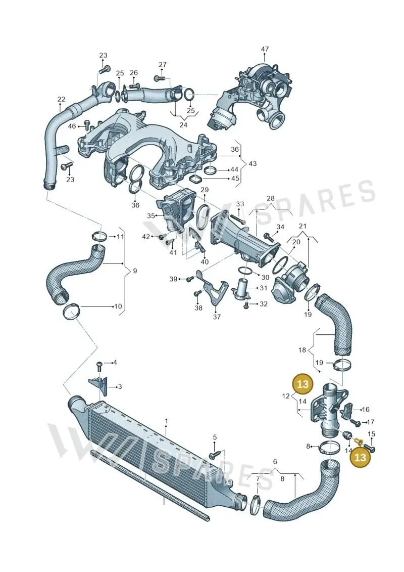 8K0129734E — Audi Q5 qu. 2.0 TDI (2012-2017) diagram 717145050, position 13