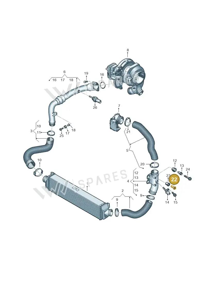 8K0129734E — Audi A5 Sportback (2016-2020) diagram 897145600, position 22