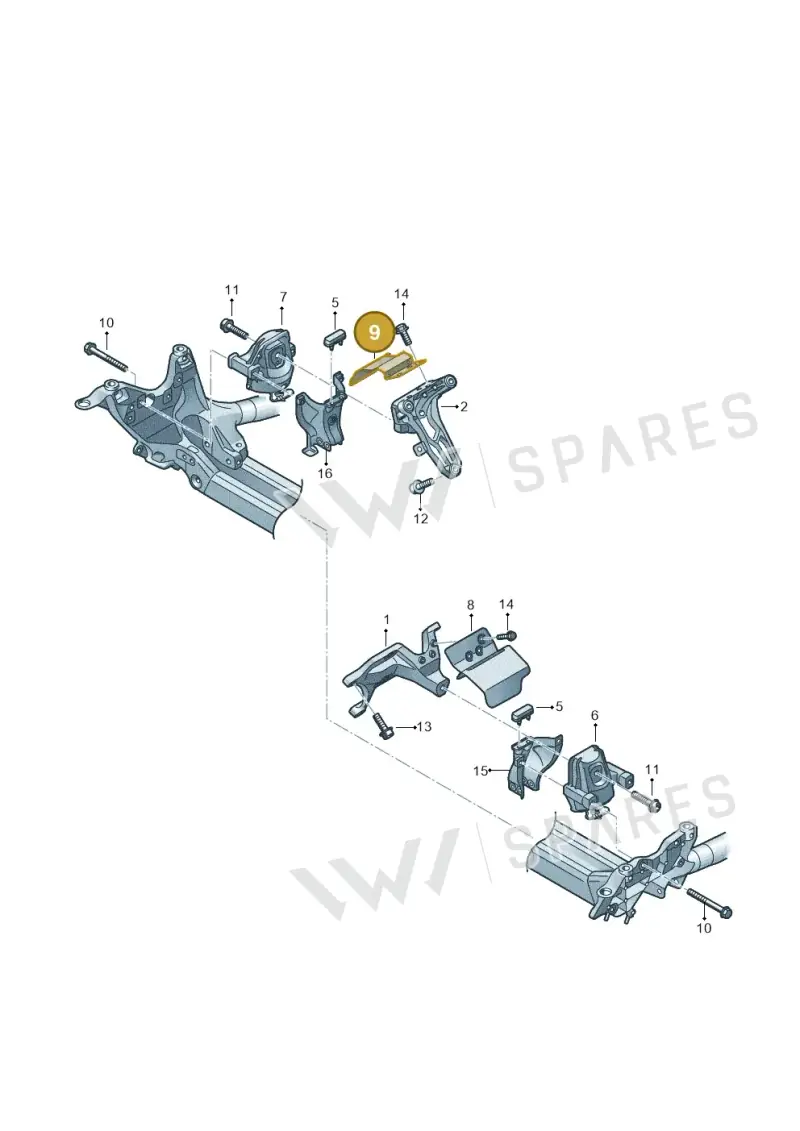 8K0199388BF — Audi A7 Sportback (2014-2018) diagram 696199070, position 9