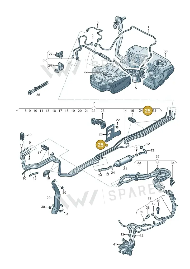 8K0201180 — Audi A6 qu. 3.0 tdi (2014-2018) diagram 798201250, position 25