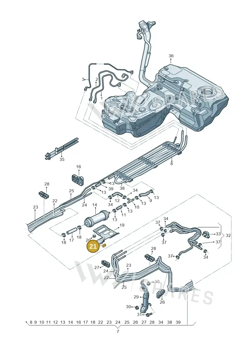 8K0201180 — Audi A7 Sportback (2014-2018) diagram 798201260, position 21