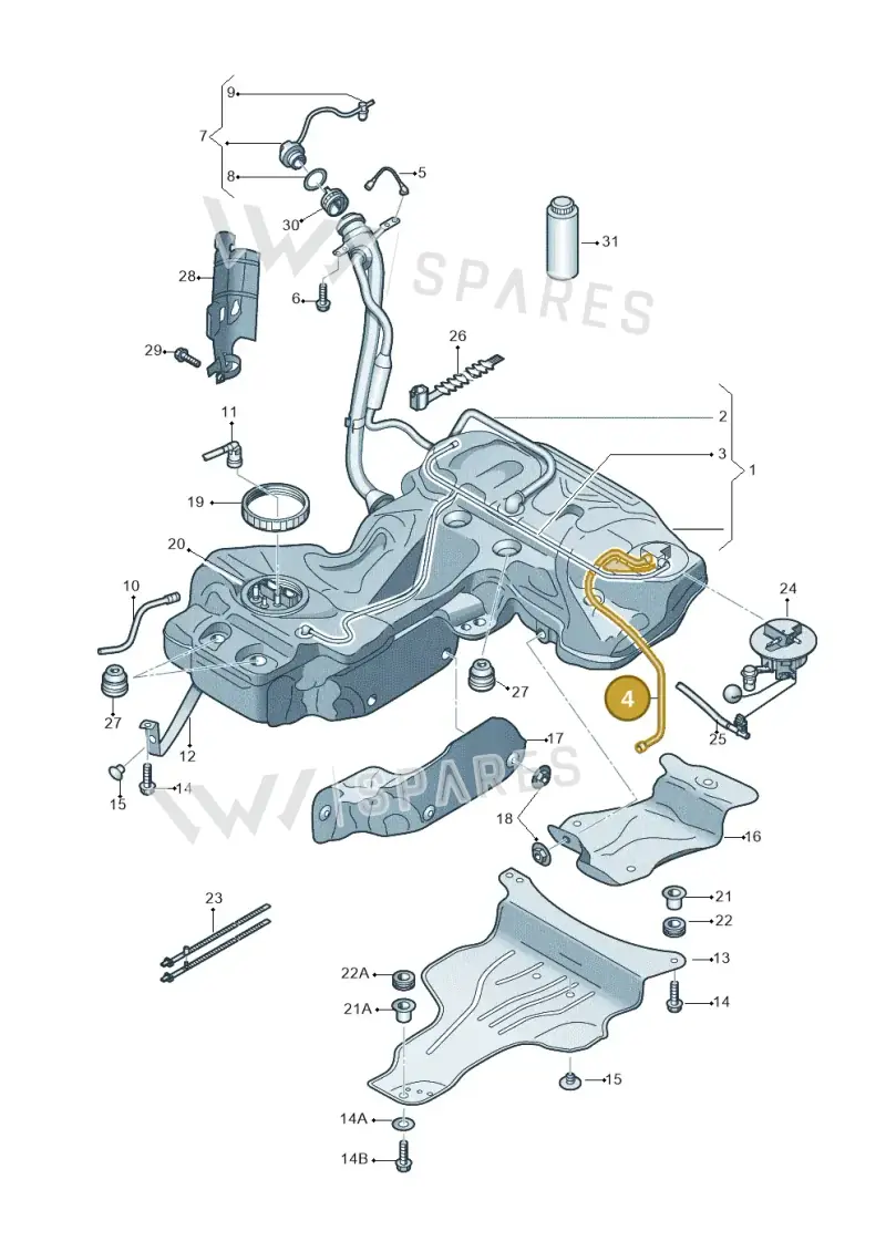 8K0201183 — Audi RS4 Av. qu. 4.2 (2012-2015) diagram 620201100, position 4