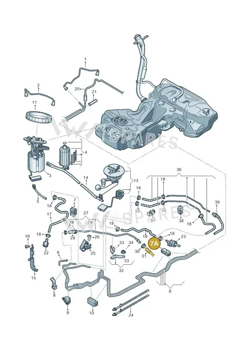8K0201190F — Audi RS4 Av. qu. 4.2 (2012-2015) diagram 620201400, position 7A