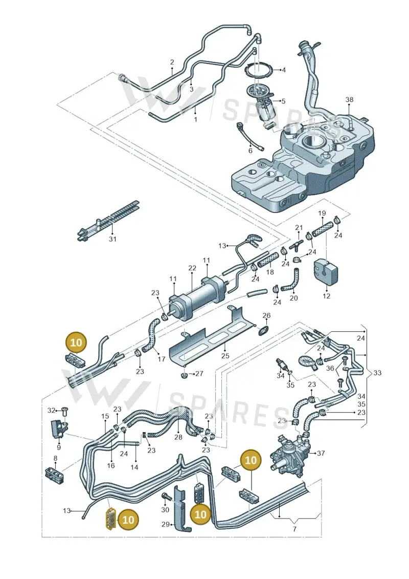 8K0201190G — Audi Q5 qu. 2.0 TDI (2012-2017) diagram 647201230, position 10
