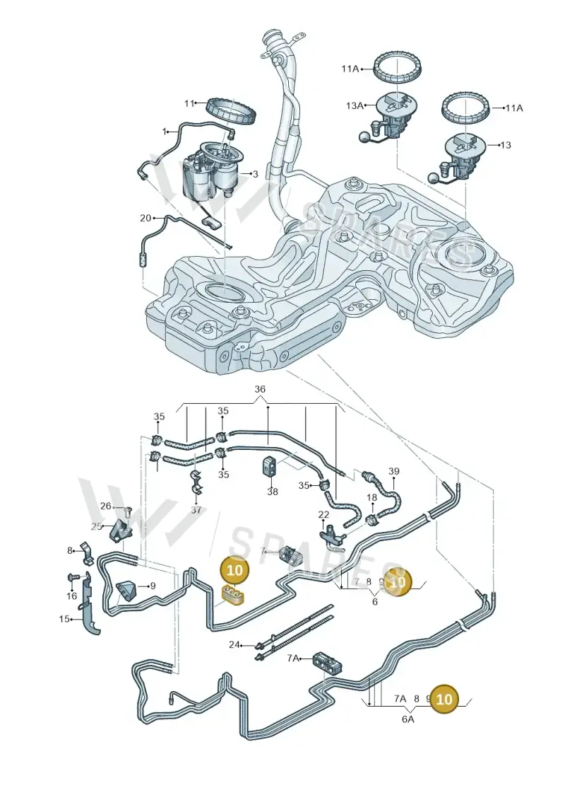 8K0201196B — Audi RS5 Cabrio (2012-2015) diagram 759201420, position 10