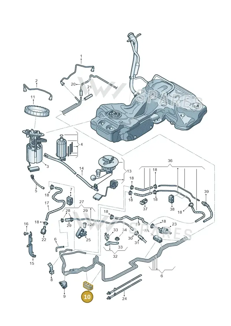 8K0201196B — Audi RS4 Av. qu. 4.2 (2012-2015) diagram 620201400, position 10